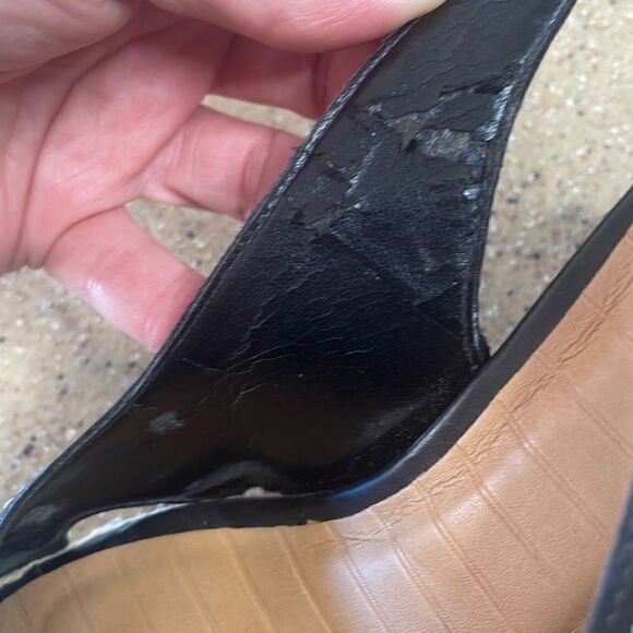 Gianni Bini Black Leather & Jute Slingback High Heeled Sandals sz 7 - Picture 10 of 13